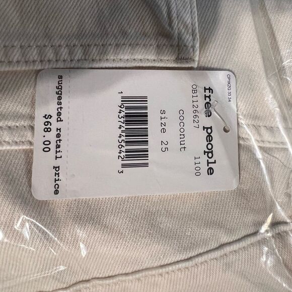 Free People Bailey Denim Raw Hem Mini Skirt in Coconut - Picture 8 of 10